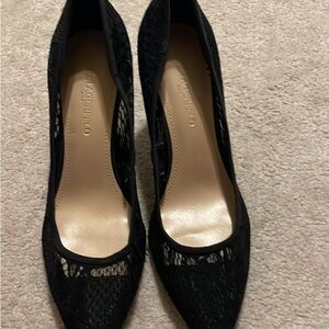 Karl Lagerfeld Black Lace Heels